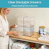 Vtopmart 4 Pack Clear Stackable Storage Drawers Acrylic Organizer, 7.6H view 3