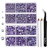 6736pcs Hotfix Rhinestones Flatback, Purple