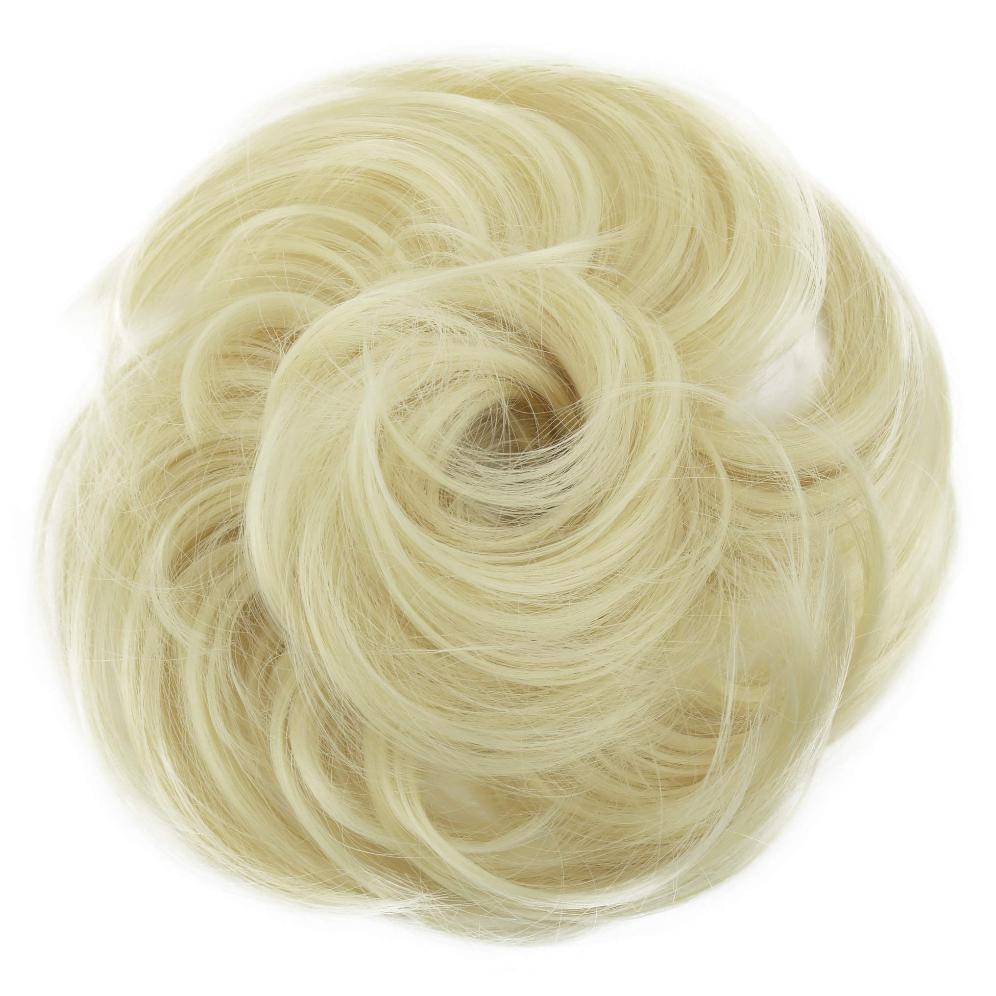 CAISHA Synthetic Fiber Hairpiece Scrunchie Scrunchy Updo Slightly Wavy Platinum Blonde G18B โ image 1