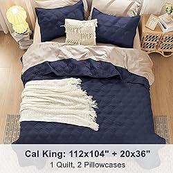 Litanika California King Quilt Bedding Set, Navy