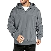 GINGTTO Mens Quarter Zip Pullover Hoodie Corduroy Sweatshirt Men Mock Neck