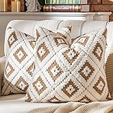 AmHoo Pack of 2 Decorative Throw Pillow Covers Rhomboid Luxury Super Soft Plush Set Case Cushion for Couch Sofa Bedroom 20 x 20-Inch Tawny Brown