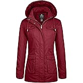 wantdo Women's Winter Parka Coat Sherpa Lined Warm Cotton Jacket with Removable Hood