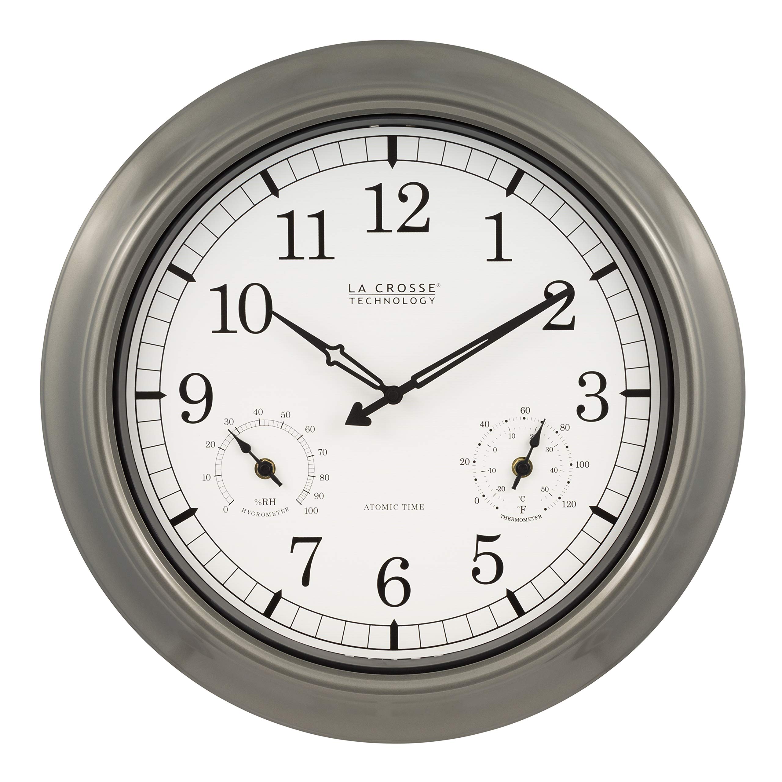 La Crosse Technology WT3181PLINT 18 inch Atomic Outdoor Clock with