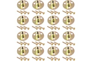 Glarks 64Pcs M8(5/16'') Brad Hole Tee Nut with Mounting Screws Set Zinc Plated Carbon Steel 3-Hole T-Nuts Furniture Hardware 
