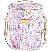 Lilly Pulitzer Insulated Soft Cylinder Beach Cooler with Adjustable/Removable Strap and Double Zipper Close (Summer Serenade)