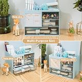 RISEMART Desk Organiser with 3 Drawers Blue 21x14.5x15.5cm Pen Holders view 4
