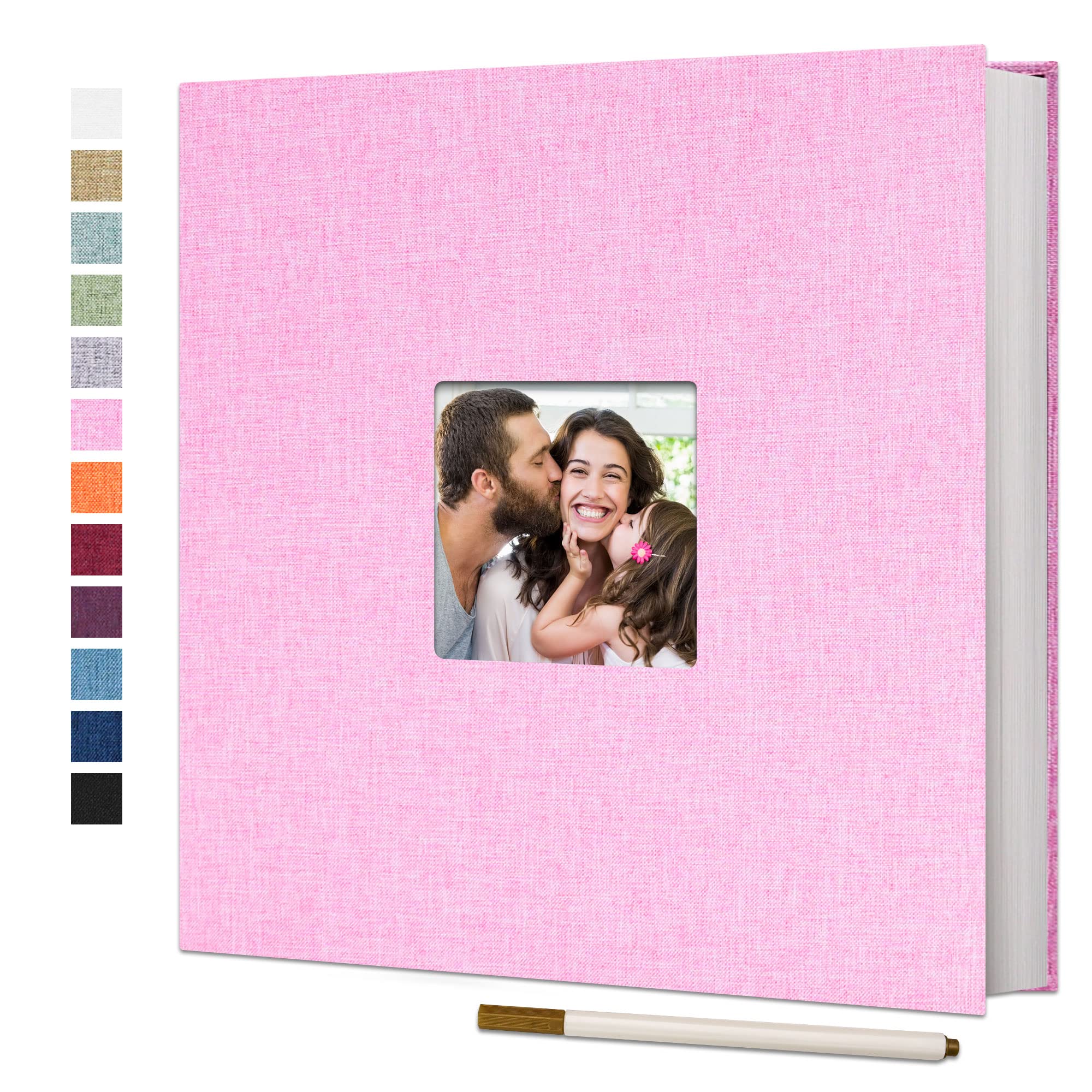 Vienrose Large Photo Album Self Adhesive for 4x6 8x10 Pictures Scrapbook Album DIY 40 Blank Pages with A Metallic Pen