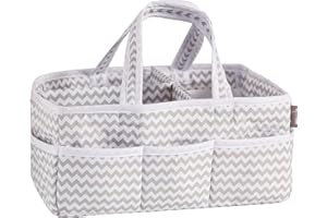 Trend Lab Dove Gray Chevron Storage Caddy, White