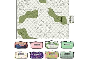 juanooo Cute Waterproof 76"X57" Large Picnic Blanket Lightweight Foldable Outdoor Picnic Beach Mat Sand Proof Blanket Cozy Beach Rug for Picnic Camping Park Lawn Hiking Concerts Indoor Play Mat, Leaf