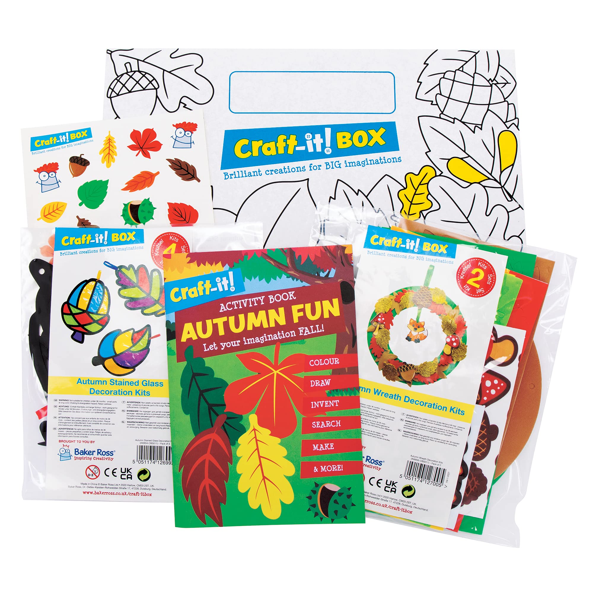 Baker Ross CBS011 Autumn Craft Box - Creative Arts and Crafts Activities for Kids