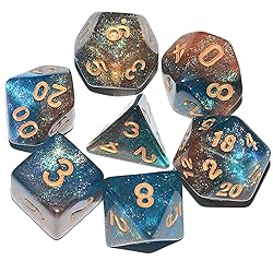 Galaxy DND Dice 7Pieces, Glitter Sparkle Cosmic