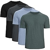 Men's Crew Neck T-Shirts 4-Pack - Soft Short Sleeve Basic Tees, Comfortable Classic Fit Jersey Shirts for Men