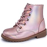 ICEBIRDS Girls Boys Combat Boots Side Zipper Ankle Shoes with Lace Up (Toddler/Little Kid)