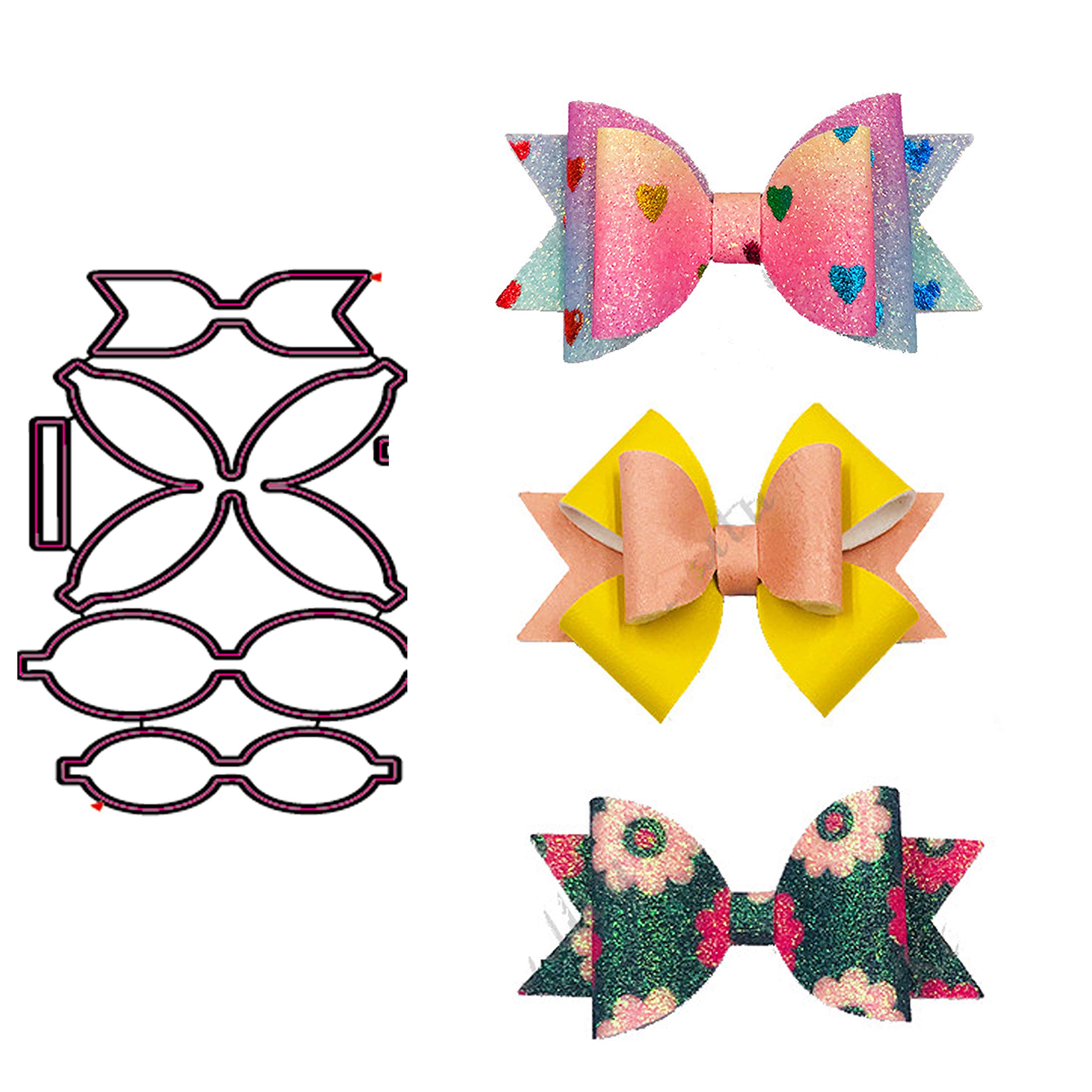 3 Sets Bow Tie Metal Die Cuts,Christmas Bowtie Hair Bow Cutting Dies Cut Stencils for DIY Scrapbooking Decorative Embossing Paper Leather Scrapbooking Card Making