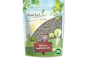 Food to Live Organic French Green Lentils, 1 Pound – Non-GMO, Whole Dry Beans, Raw, Sproutable, Vegan, Kosher, Bulk. Rich in 
