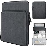 TiMOVO 8-9 Inch Tablet Sleeve Case for All-New iPad mini 7 (A17 Pro, 2024), iPad mini 6 (8.3-Inch, 2021), iPad mini 5/4/3/2/1, Protective Pouch Bag with Multiple Pockets, Dark Gray