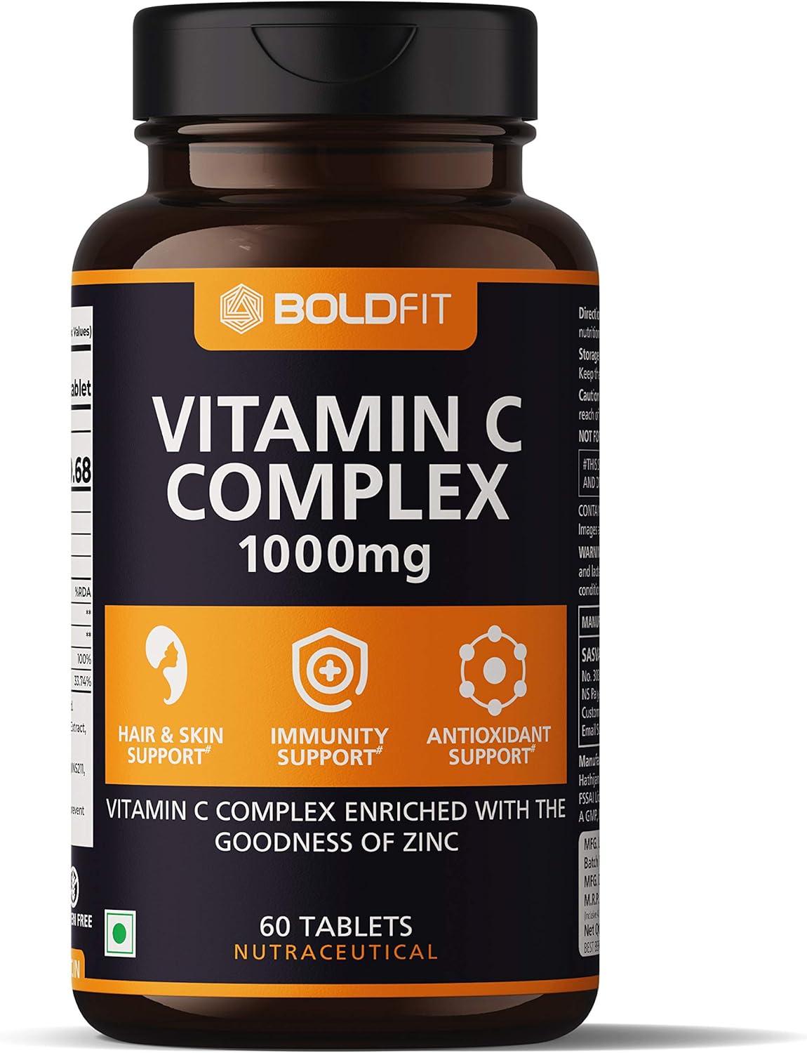Boldfit Vitamin C Complex With Amla & zinc, Immunity Antioxidant