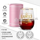 CROWNLY CRYSTAL Limited Edition Auntie Fabulous Glass Gift Crystal Wine Glass view 6