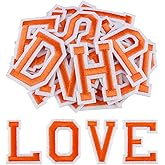 Morcheiong 78 Pcs Iron on Letter Patches A-Z, 2 Inch Iron on Embroidered Alphabet Patch for Clothing, Pants, Hats, Bags- Orange