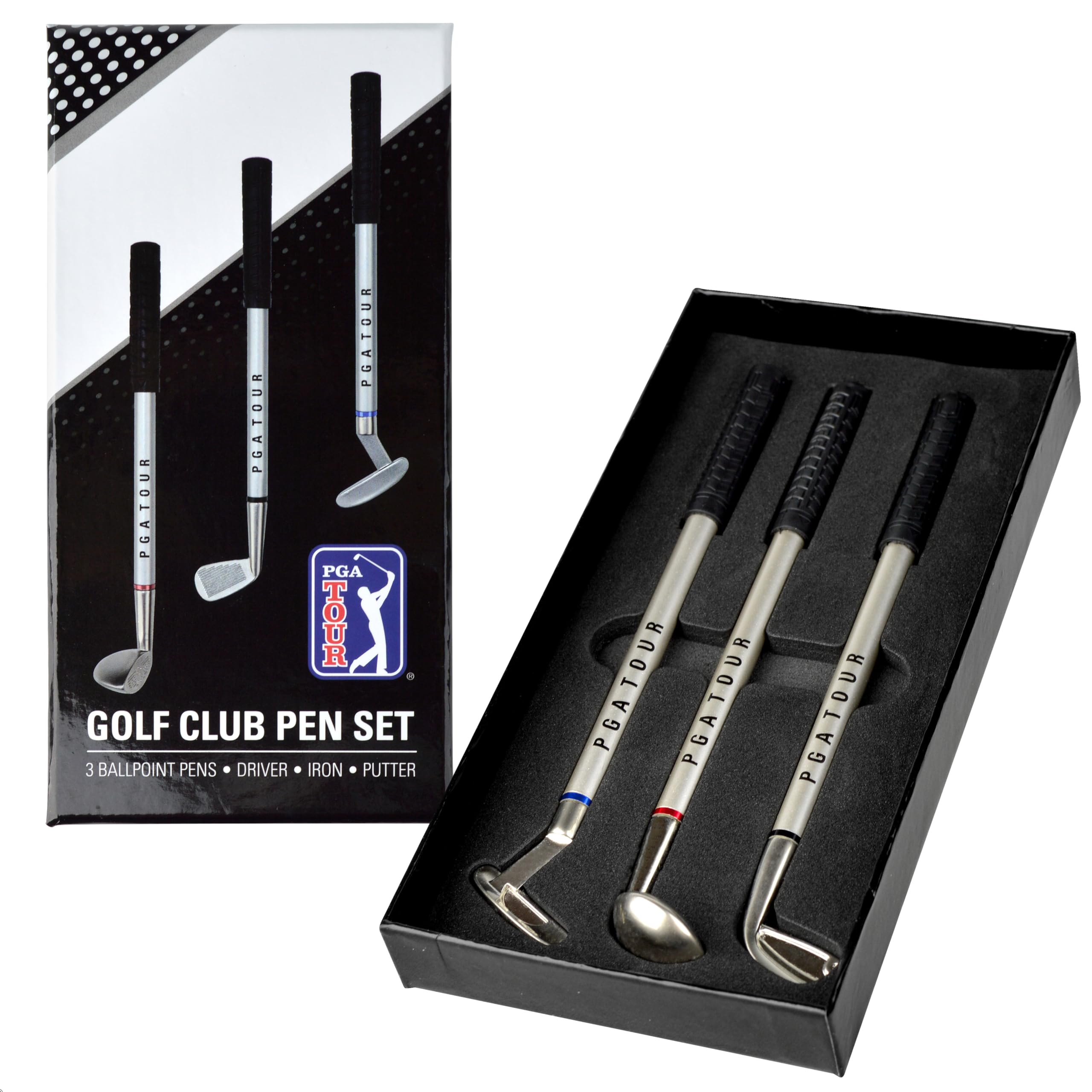 PGA Tour 3 Piece Golf Pen Gift Set,silver