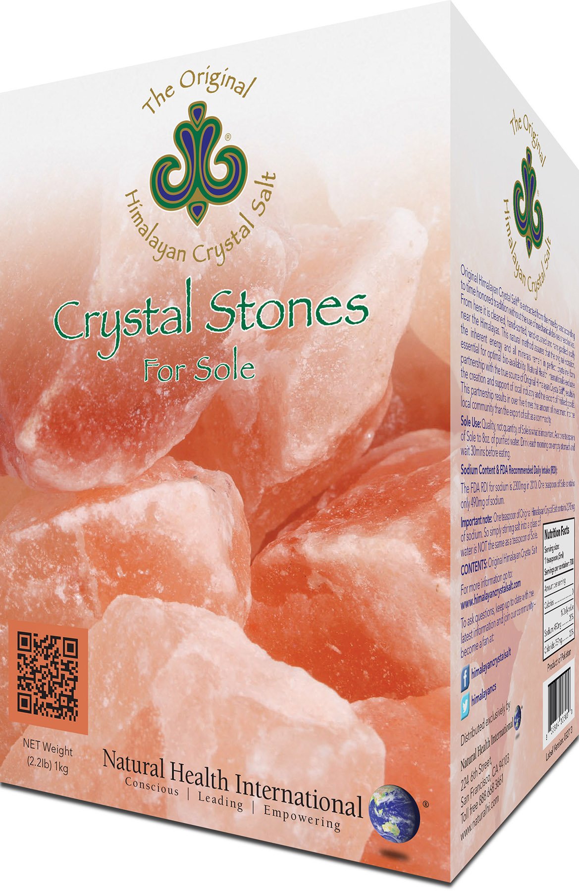 Original Himalayan Crystal Salt Stones for Sole 2.2lb (1kg) Increase