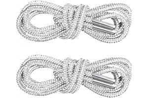 PAGOW 1 Pair Rhinestone Shoe Laces, Round Glitter ShoeLaces for Sneakers, Crystal Bling Diamond Rope Shoe Strings