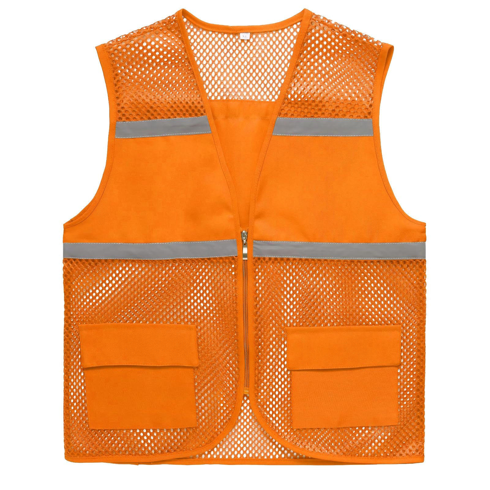 Adigau Hi Vis Jacket Reflective Stripes Reflective Vest for Enhanced Visibility Lightweight Vest Option Multi Purpose Vest with Large Pockets L Orange