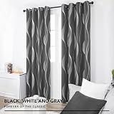 Deconovo Super Soft Wave Line Foil Printed Thermal Insulated Blackout Curtains view 4