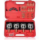 DAYUAN Motorcycle Fuel Vacuum Carburetor Synchronizer Carb Sync Gauge | Compatible with Honda Yamaha GS KZ 550 650 750，4 Vacuum Gauges，0-76cm/Hg Readings，Chrome Fittings，Storage Case