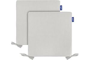 INFBLUE Indoor/Outdoor Chair Cushions Set of 2 Chair Pads Water Resistance Square Corner Outdoor Cushions for Patio Furniture - Patio Chair Cushions with Ties (17''x17''x2'', Beige Curry)