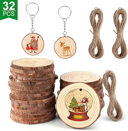 Segnaposto Natalizi Con Juta.Emooqi Dischetti Legno Grezzo Dischi Legno Natale Fai Da Te Legno Legno Da Decorare Naturale Con Foro Corda Iuta Adatti Per Segnaposto Portachiavi Ornamento Di Natalizi 32 Pezzi 6 7 Cm Diametro Amazon It Casa E Cucina