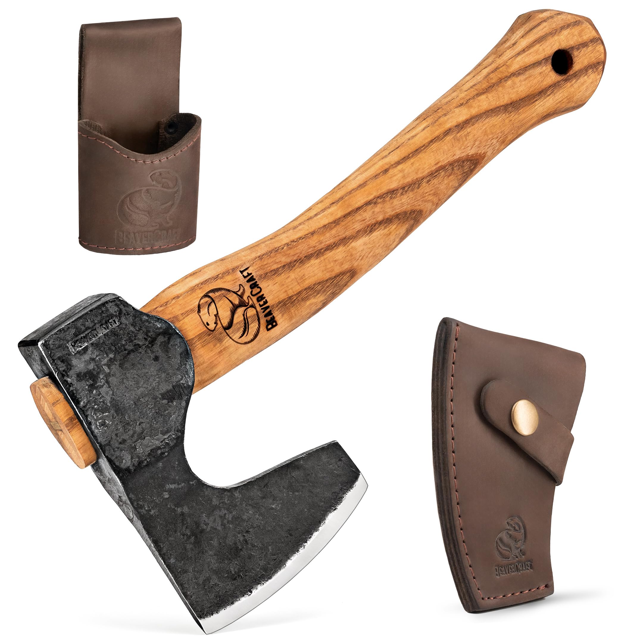 Photo 1 of BeaverCraft Bushcraft Hatchet Wood Carving Axe AX6 - Forged Camping Axes & Hatchets - Wood Chopping Axe, Hand Gardening Axes for Splitting - Backpacking Hatchet