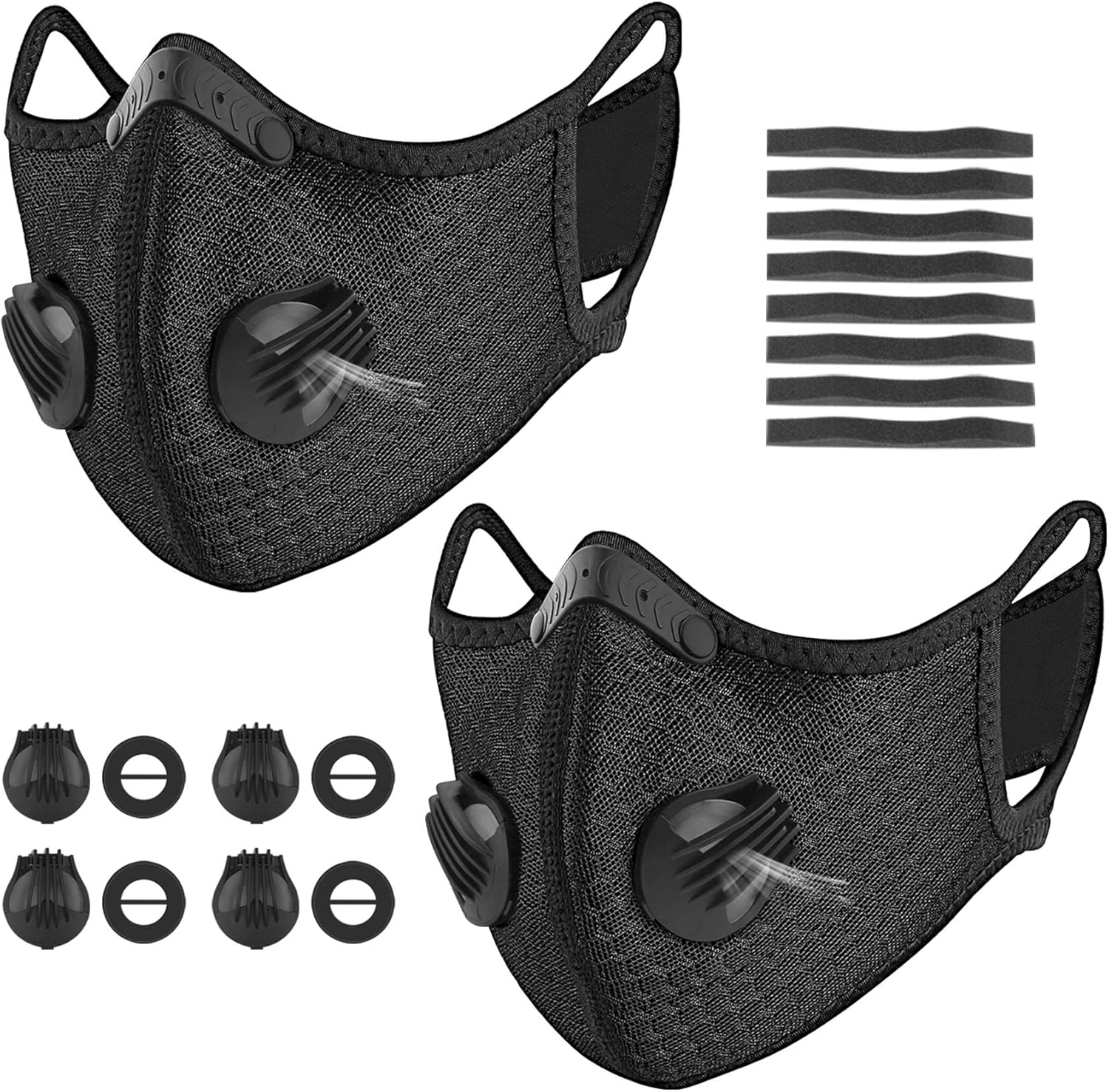 kungfuren 2 Sets Sports Cycling Masks with Activated Carbon Filter