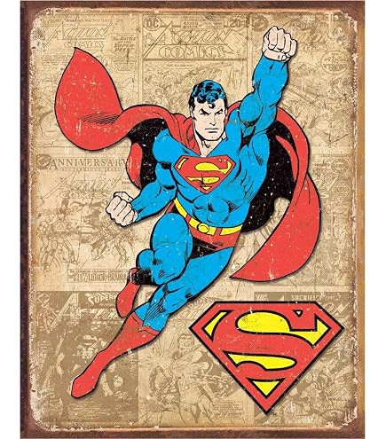 Amazon.com: Superman Tin Sign 12 x 16in: Decorative Plaques