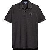 Polo Ralph Lauren Classic Fit Mesh Pony Logo Polo Shirt (L, BasicBlackHtr)