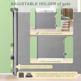 MYPIN Extra Wide Retractable Gate 140cm Indoor Outdoor Grey 86cm High view 6