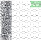 Chicken Wire 13.7 in x 236 in Poultry Wire Netting Hexagonal Galvanized Mesh Garden Fence Barrier for Craft Projects, Pet Rab