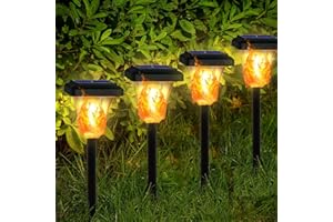 Swingers Solar Lights Outdoor,with Upgraded 2nd-gen Flame tech,LED Solar Torch Lights with Flickering Flame,Waterproof Outdoor Garden Light for Christmas, Garden, Landscape, Path, Yard, Patio (4)