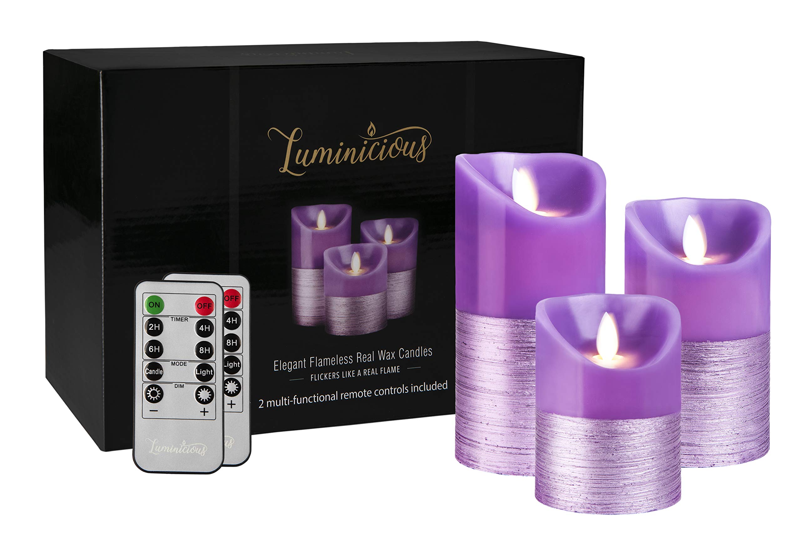 Purple LED Candles Flameless Flickering Battery Operated Electric