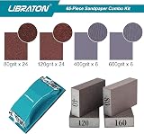 LIBRATON Sand Paper 65Pcs Kit 9x3.6 in 80-600 Grit Wet/Dry w/ Sponge & Block view 4