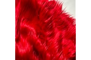 Bianna Creations | Faux Fur Fabric Ultra Soft Deluxe Plush Shaggy Squares | Craft, Sewing, Props, Costumes, Decoration (Fire Red, 8x8 inches)