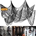 EIDIND 5Pcs Halloween Creepy Cloth Black 80cm x 180cm, Halloween Creepy Spooky Gauze Cloth Decorations Outdoor Indoor, Hallow