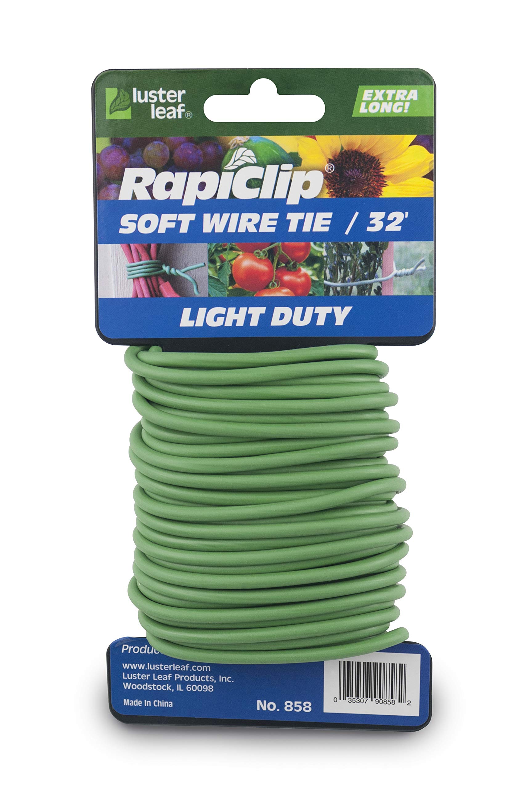 Luster Leaf 858 Rapiclip Soft Wire Tie Light Duty, 32 Feet, Green
