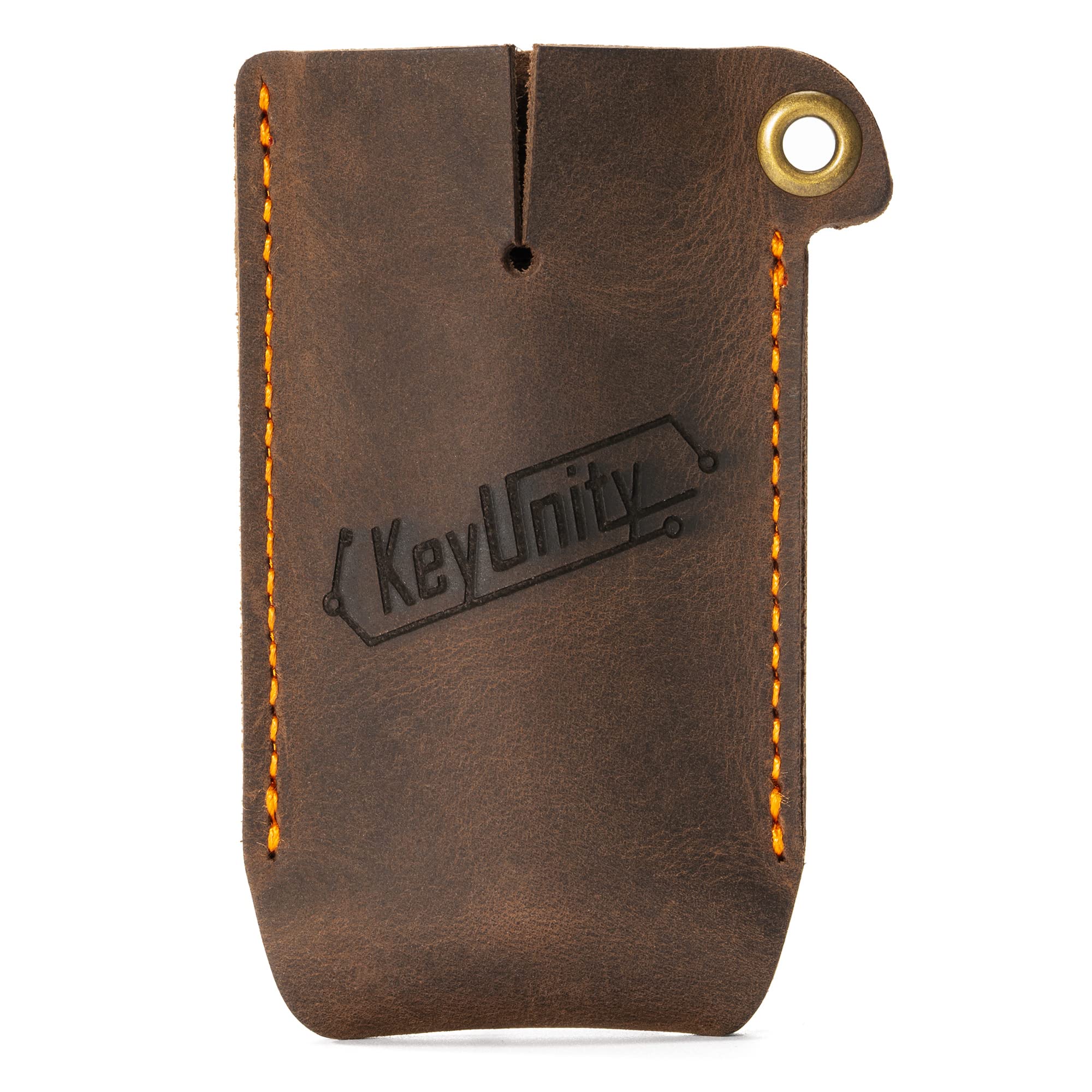 Photo 1 of (WORN) (SMALL) KeyUnity KA16 Leather Sheath EDC Pocket Organizer Slip Pouch for KF01 Flashlight, Skeletool Multitool, Small Sebenza Knife, Swiss Army Knife & Elementum Pocket Knife