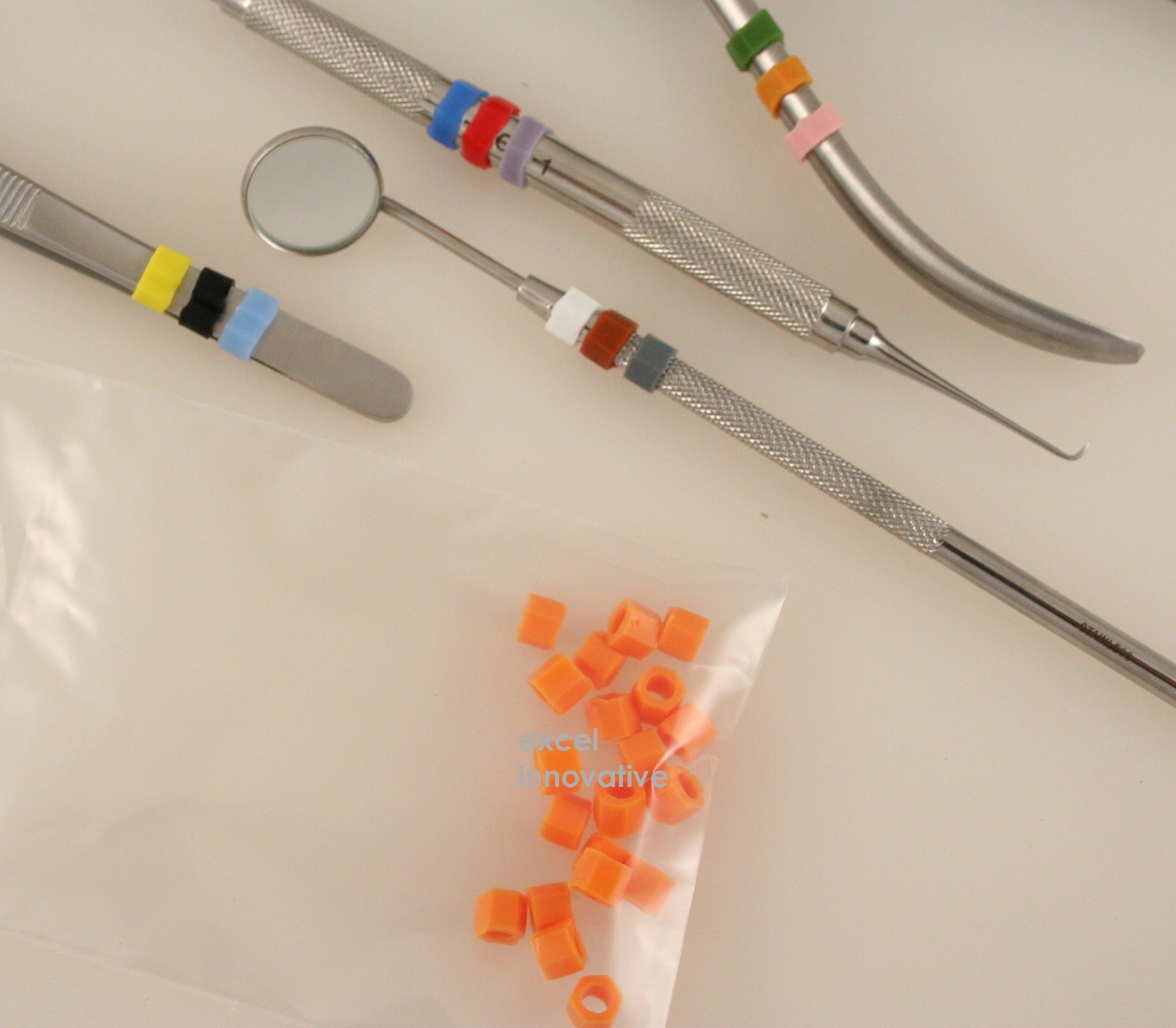 Silicone Color Bands for Instruments Identification Sold in Packs of 20 Bands Each Select Color Options | Medixplus (Gold)
