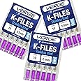 Dental Endodontic 21mm Endo K Files (3 Packs of 6) (18 Total Stainless Steel K-Files) (#10 Purple)