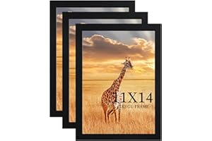 TKYGU 11x14 Picture Frame Set of 3,Wooden Frame 11x14 Wall Gallery Poster Photo frame Black with Durable Shatter Resistant Plexiglass for Wall Mounting Family -friend- wedding best gift