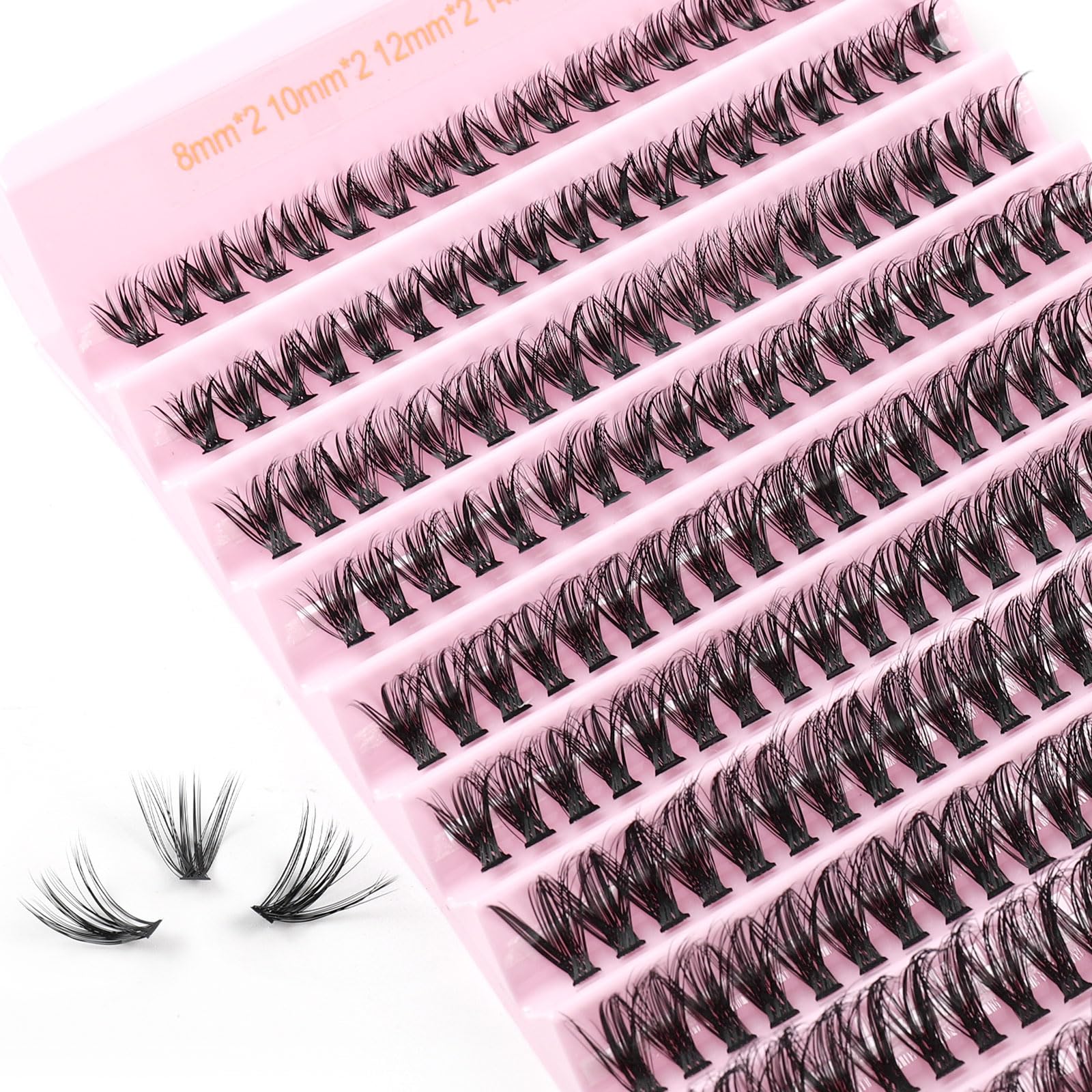 Parriparri Individual Lashes 40D Cluster Lashes 8-16MM DIY Eyelash Extension D Curl Fluffy Eyelashes Individual Cluster