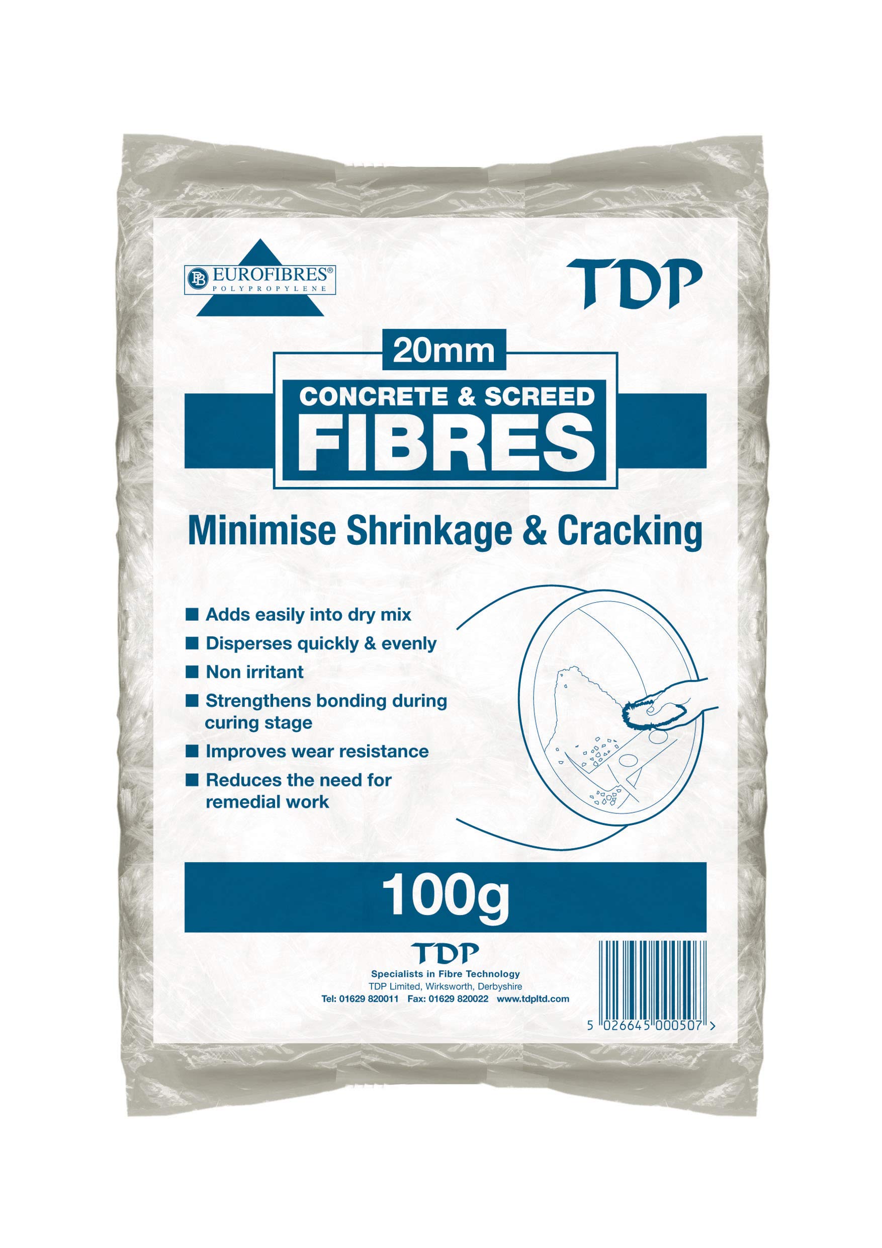 Concrete Fibres and Screed Fibres - Fibre 20mm 100 Grams